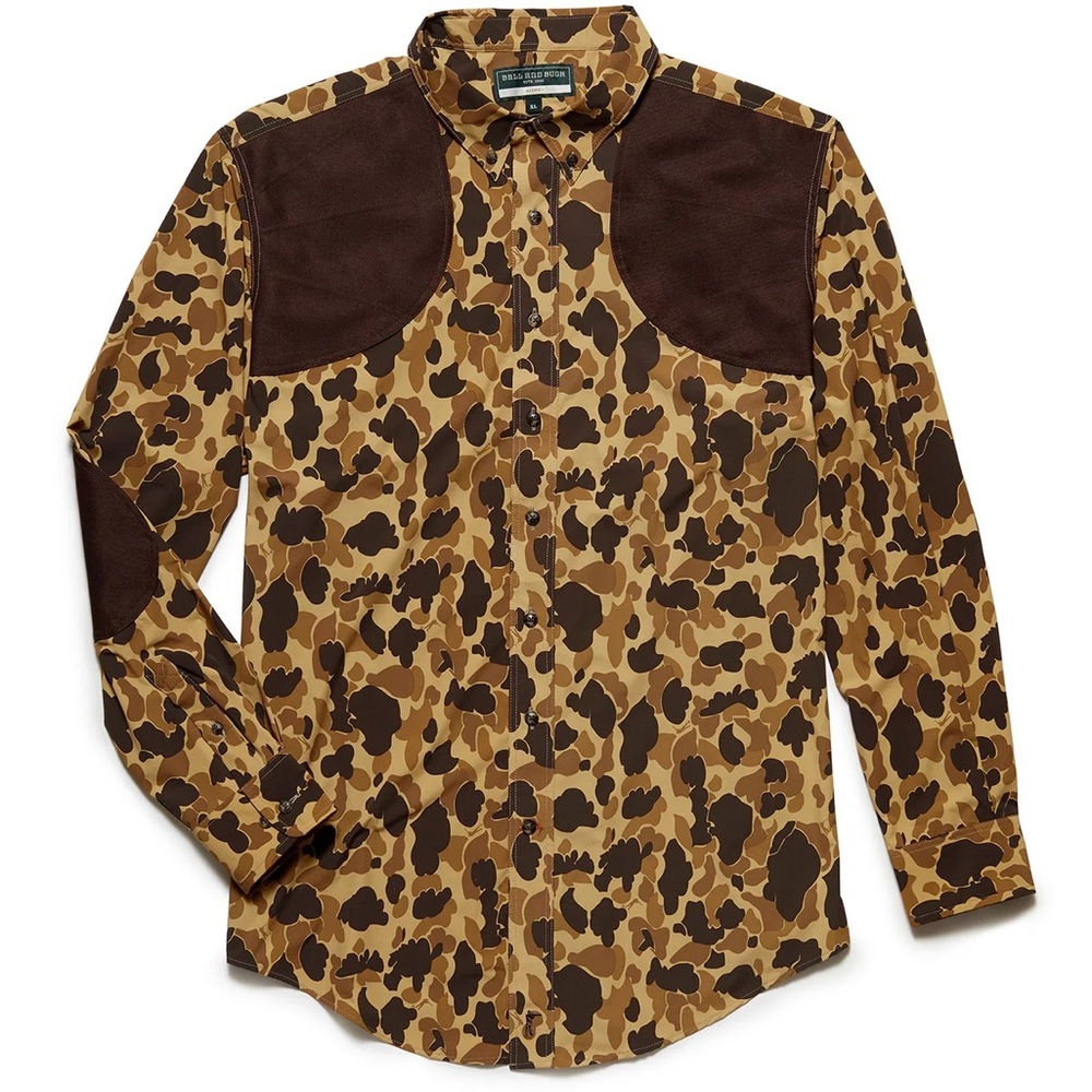Men's Brown Camouflage Button Down Shirt